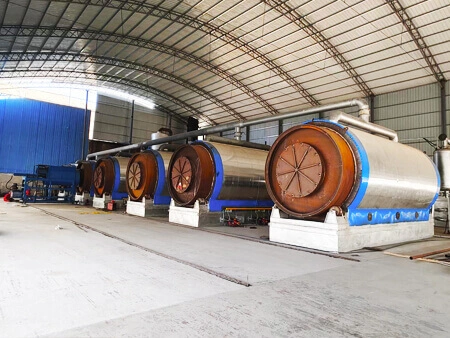 continuous plastic pyrolysis line batch tire pyrolysis line
